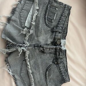 Stylish Gray Denim Women's Shorts